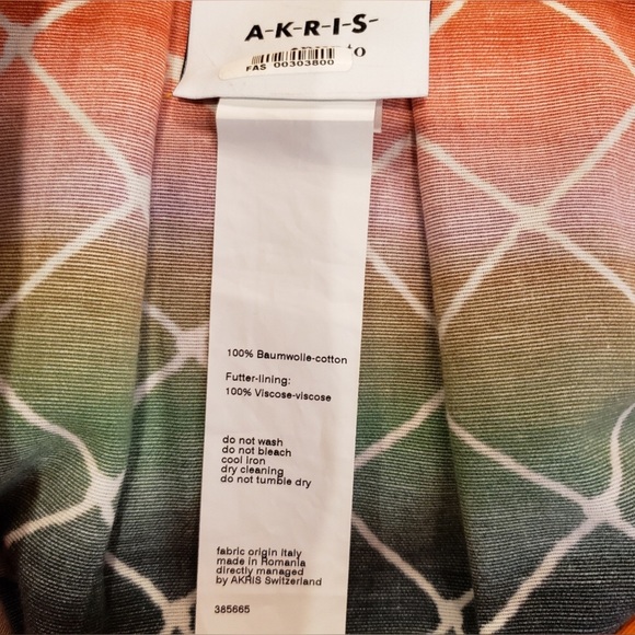 NWOT Akris Punto Net Print  A-Line Cotton Skirt - Picture 11 of 11